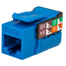 Vertical Cable RJ45/Cat6 8x8 Data Grade Keystone U-Jack Insert - Single - Blue