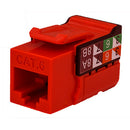 Vertical Cable RJ45/Cat6 8x8 Data Grade Keystone U-Jack Insert - Single - Red