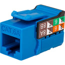 Vertical Cable RJ45 / CAT6 8x8 Data Grade Keystone U-Jack Insert - Single - Blue