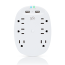 360 Electrical Studio 6-Outlet Surge Protector Wall Tap with 2 x 2.4-amp USB Ports - White