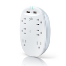 360 Electrical Studio 6-Outlet Surge Protector Wall Tap with 2 x 2.4-amp USB Ports - White