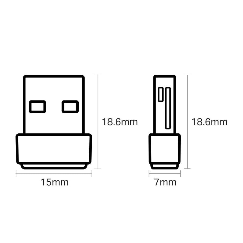 TP-Link AC600 Dual Band Wireless Nano USB 2.0 Adapter - Black