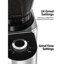 Aromaster Electric Burr Coffee Grinder with 24 Grind Settings - Stainless Steel
