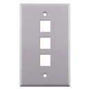 Construct Pro Single Gang 3 -port Keystone Insert Wall Plate - White