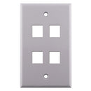 Construct Pro Single Gang 4 -port Keystone Insert Wall Plate - White
