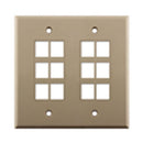 Construct Pro Dual Gang 12 -port Keystone Insert Wall Plate - Ivory