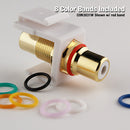 Construct Pro RCA to RCA Keystone Insert with 8 Color Bands - White