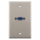 Construct Pro Single Gang VGA Wall Plate - Light Almond