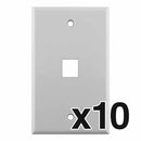 Construct Pro 1-Port Keystone Wall Plate - 10-pack - White