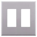 Construct Pro Dual Gang Decora Style Wall Plate with Screwless Face - White