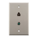 Construct Pro Single Gang 1 x 3-GHz F-81 and 1 x Phone Jack Wall Plate - Light Almond