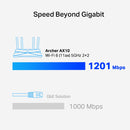 TP-Link Archer AX10 Dual Band 300Mbps/1.2Gbps Wi-Fi 6 Triple Core Processor Router - Black