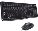 Logitech MK120 Plug and Play Corded USB Keyboard and Mouse Combo - Black