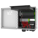 viaPhoton Outdoor Hybrid Enclosure 24-fiber SM LC 12-conductor, w/ 6 Duplex SPD and Alarm, Gland Pattern 4 - 39.1-cm (15.4-in) x 34.3-cm (13.5-in) x 19.3-cm (7.6-in) - Grey