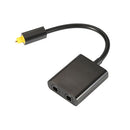 TOSLINK Digital 1 In 2 Out Optical Splitter - Black
