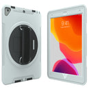 CTA Digital Protective Case with Built-in 360-degree Rotatable Grip Kickstand for iPad 7th and 8th Gen 10.2-in, iPad Air 3 and iPad Pro 10.5-in - White