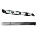 Vertical Cable 1U CAT5E 24 Port, 110 IDC Patch Panel - Black