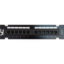 Vertical Cable 1U CAT6 12 Port-Mini, 110 IDC Patch Panel - Black
