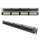 Vertical Cable 1U CAT6 24 Port, 110 IDC Patch Panel - Black