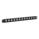 Vertical Cable 1U 12 Port Keystone Patch Panel - Black