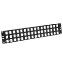 Vertical Cable 3U 48 Port Keystone Patch Panel - Black