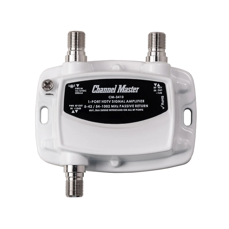 Channel Master Ultra Mini 1-Way 15-dB 50-1000-MHz Distribution Amplifier - White