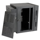 Tripp Lite SmartRack 12U Switch-Depth Wall-Mount Hinged Back Small Rack Enclosure for Harsh Environments - Black