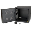 Tripp Lite SmartRack 12U Switch-Depth Wall-Mount Hinged Back Small Rack Enclosure for Harsh Environments - Black