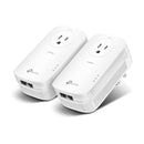 TP-Link AV2000 2-Port Gigabit Passthrough Powerline Starter Kit - White