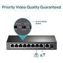 TP-Link 9-port 10/100Mbps Desktop Switch with 8-port PoE+ - Grey