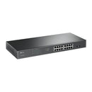 TP-Link JetStream 16-port Gigabit Easy Smart PoE+ Switch with 2 SFP Slots - Rack Mountable - Grey