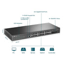 TP-Link JetStream 24-port Gigabit L2+ Managed Switch with 4 10G SFP+ Slots - Grey