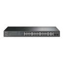 TP-Link JetStream 24-port 10/100Mbps + 4-port Gigabit Smart Switch with 24-port PoE+ - Grey