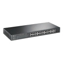 TP-Link JetStream 24-port 10/100Mbps + 4-port Gigabit Smart Switch with 24-port PoE+ - Grey