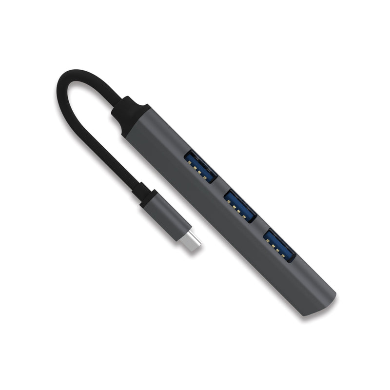 Veho TA-4 USB-C to 4-port USB-A Mini Hub - Black