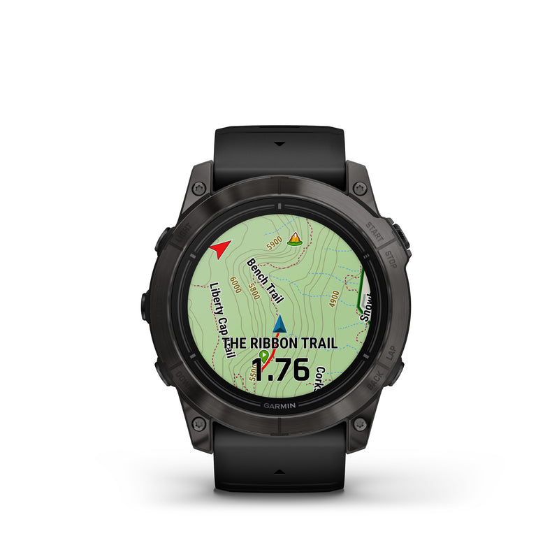 Garmin epix™ Pro Gen 2 Sapphire Edition GPS Smartwatch and Fitness Tracker - 51-mm - Carbon Grey DLC Titanium Bezel with Black Band