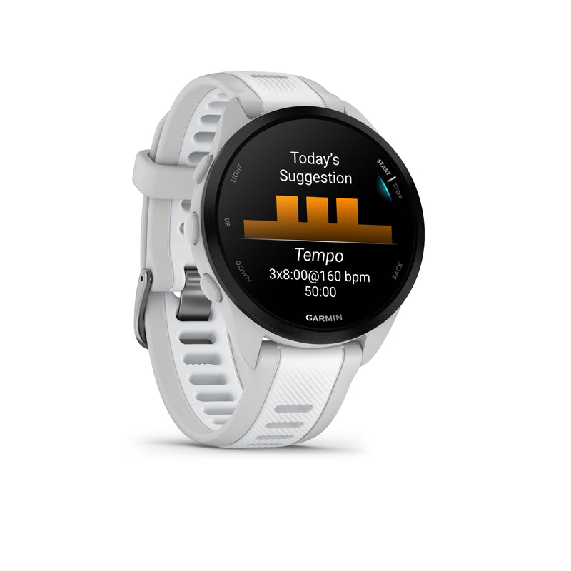 Garmin Forerunner 165 GPS Running Smartwatch and Fitness Tracker with Heart Rate - Mist Grey/Whitestone