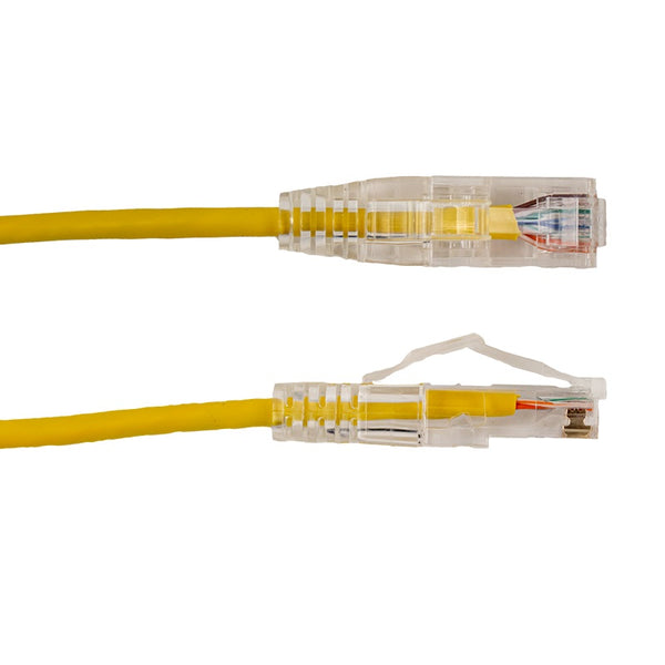 Vertical Cable CAT6A Slim Snagless Patch Cable - 0.15-meter (0.5-ft) - Yellow