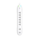 360 Electrical Idealist 3.4 7-Outlet Surge Strip with 2 x 3.4A USB ports and 1.8-meter (6-ft) Cord - White