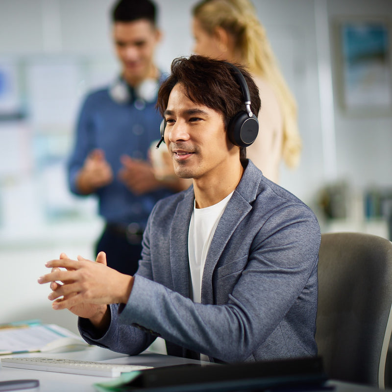 Yealink BH76 Microsoft Teams Certified Bluetooth Business Over-the-Ear Headset with USB-C Dongle and Qi Wireless Charging Stand - Black (CALL FOR QUOTE)