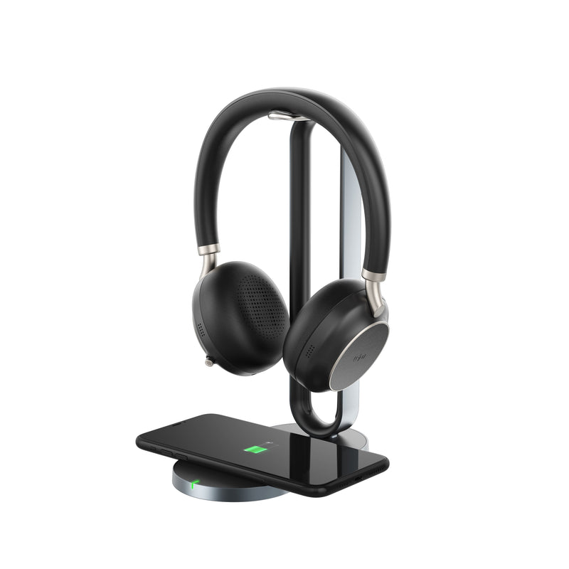 Yealink BH76 Microsoft Teams Certified Bluetooth Business Over-the-Ear Headset with USB-C Dongle and Qi Wireless Charging Stand - Black (CALL FOR QUOTE)