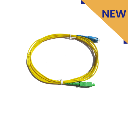 PerfectVision Simplex 2.0-mm SM Riser Fiber Optic Jumper Cable with SC/UPC-SC/APC Connectors - 10-meter (32.8-ft) - Yellow