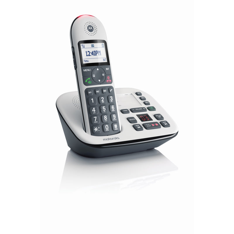 Motorola CD5 Series DECT 6.0 Digital Cordless Telephone with Answering Machine - Single - White