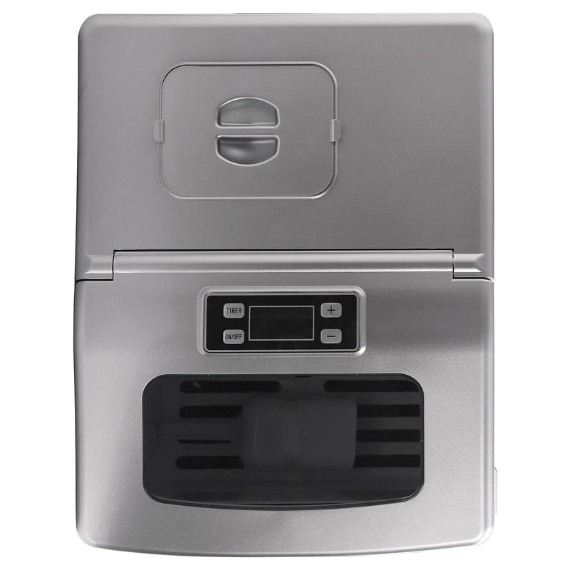 Frigidaire Portable Countertop Compact 40-lb Square Shaped Ice Maker with Window - Stainless Steel