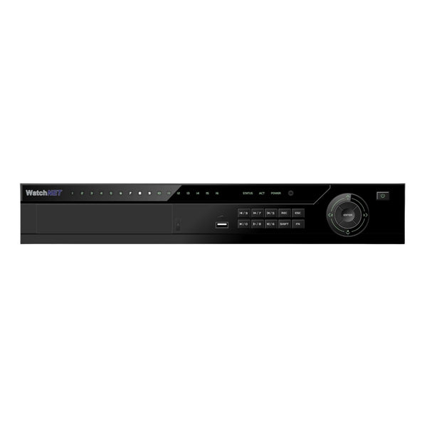 WatchNET 32-Channel 1.5U Rackmount AI NVR with 4 SATA Interface - Black