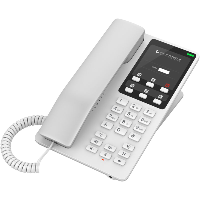 Grandstream GHP620W Compact Hotel Phone with Integrated Dual-Band 2.4-GHz & 5-GHz Wi-Fi - White