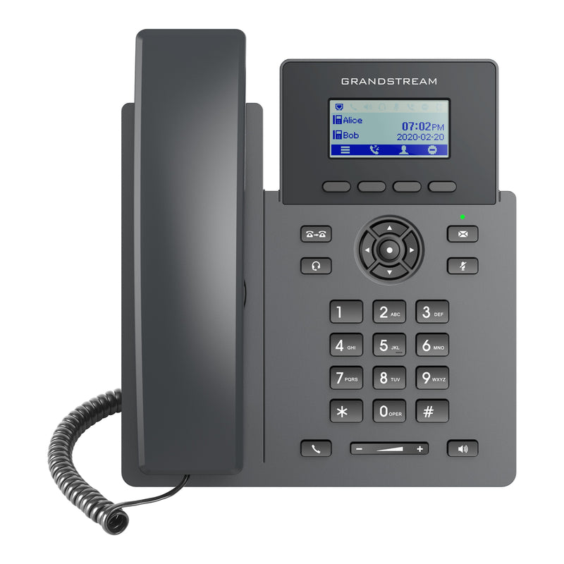 Grandstream GRP2601W Essential IP Phone with Dual Fast Ethernet Ports and Integrated Single-band 2.4-GHz Wi-Fi 6 - Black