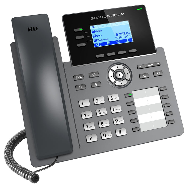 Grandstream GRP2604 3-Line Essential IP Phone with 10 BLF Keys and Dual Gigabit Ethernet Ports- Black