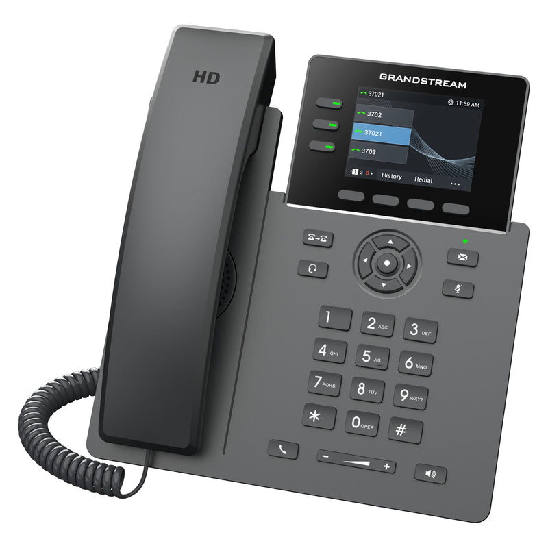 Grandstream GRP2611G 3-line Carrier-Grade IP Phone with Dual PoE Gigabit Ethernet Ports