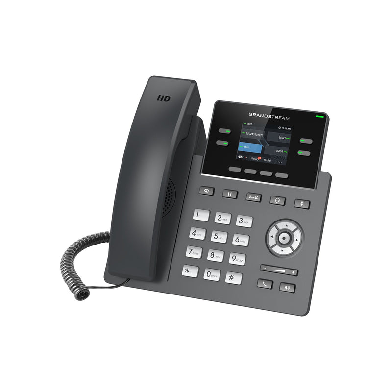 Grandstream GRP2612G 4-line Carrier-Grade IP Phone with Dual PoE Gigabit Ethernet Ports - Black